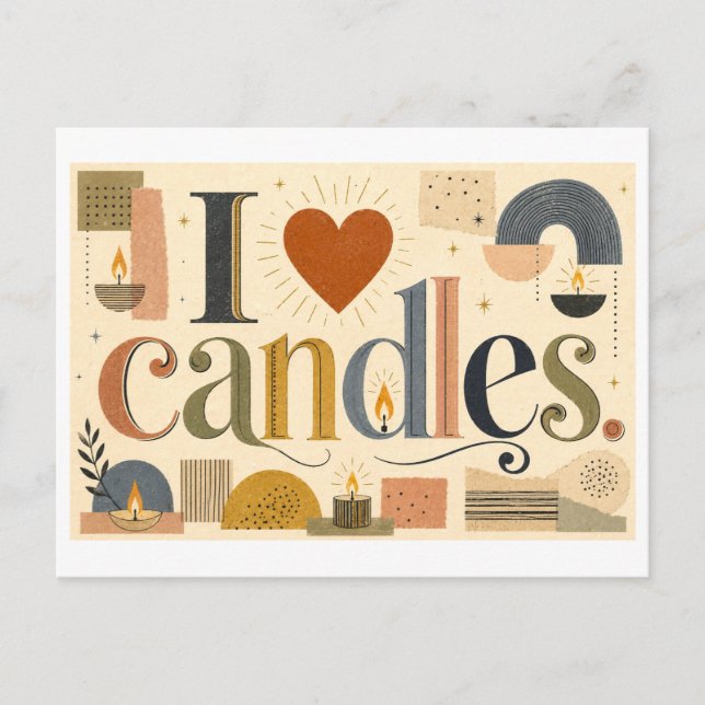 Postal "Me [Corazón] Velas" (Anverso)