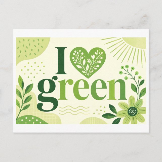 Postal "Me [Corazón] Verde" (Anverso)
