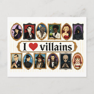 Postal "Me [Corazón] Villanos"