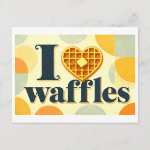 Postal "Me [Corazón] Waffles"