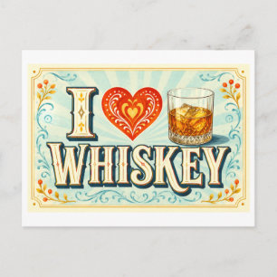 Postal "Me [Corazón] Whiskey"