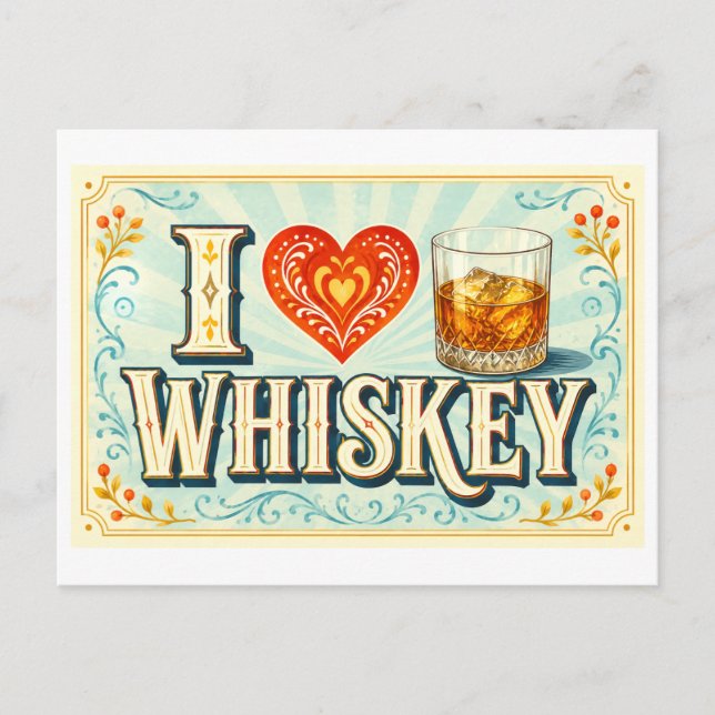 Postal "Me [Corazón] Whiskey" (Anverso)