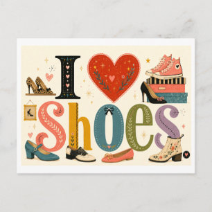 Postal "Me [Corazón] Zapatos"