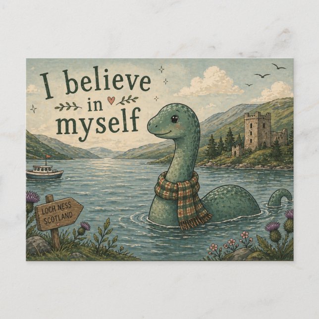 Postal Me creo un caprichoso Monstruo del Lago Ness (Anverso)