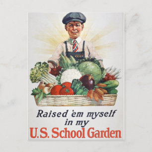 Postal "Me crié en mi jardín escolar de EE.UU. - 1919