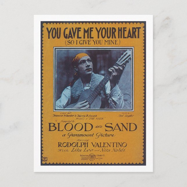 Postal Me diste tu portada del libro de canciones de Hear (Anverso)