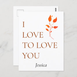Postal Me encanta amarte, personalizar personaliza