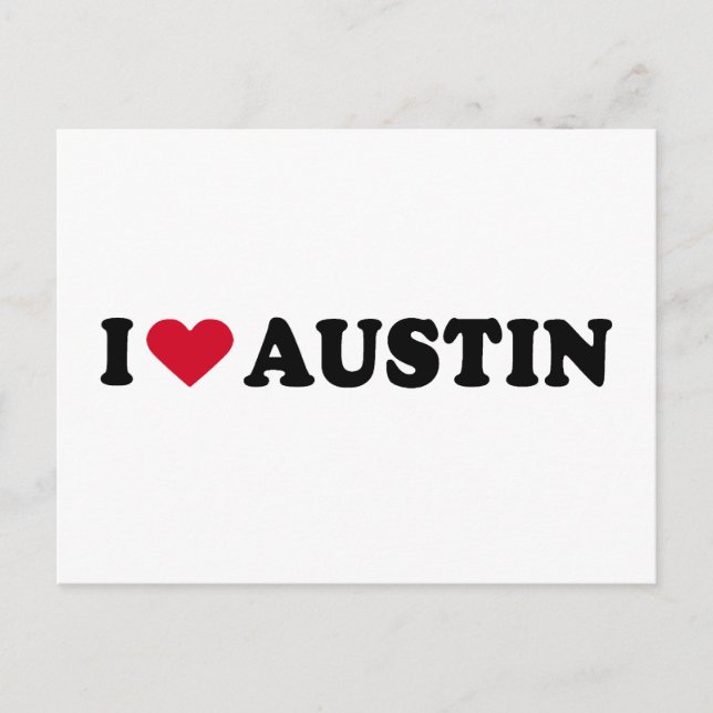POSTAL ME ENCANTA AUSTIN / YO CORAZÓN AUSTIN (Anverso)