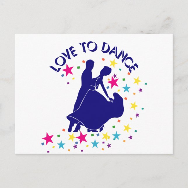 Postal Me encanta bailar (Anverso)