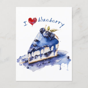 Postal Me encanta Blueberry TShirt, Blueberry Cake Waterc