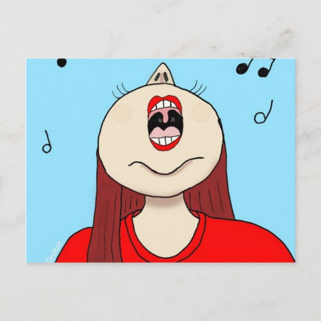 Postal Me encanta cantar (Anverso)