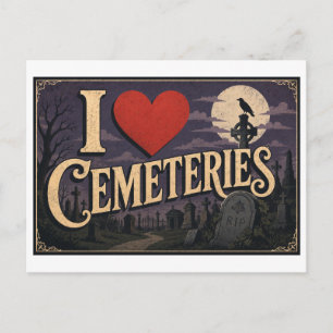 Postal "Me [encanta] Cementerios" (Noche)