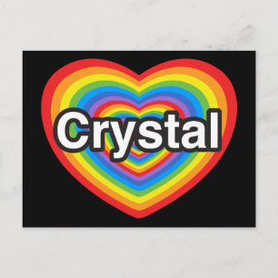 Postal Me encanta Crystal. Te amo Crystal. Corazón