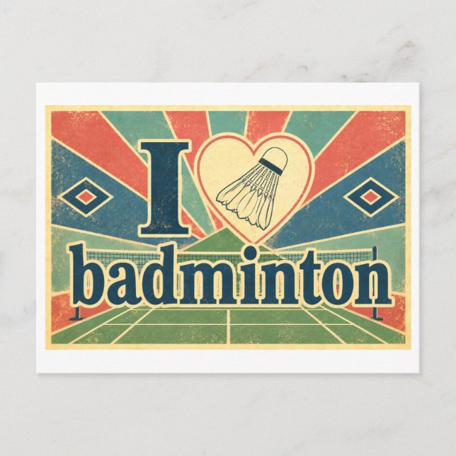 Postal "Me [encanta] el bádminton" (Anverso)