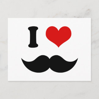 Postal Me encanta el bigote negro