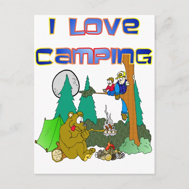 Postal Me encanta el camping (Anverso)