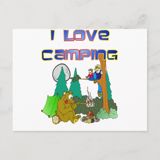 Postal Me encanta el camping (Anverso)