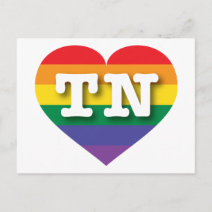 Postal Me encanta el corazón arcoiris de Tennessee