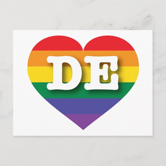 Postal Me encanta el corazón del arco iris de Delaware (Anverso)