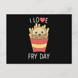 Postal Me encanta el Día de la Grasa Funny Otter Fries Fr