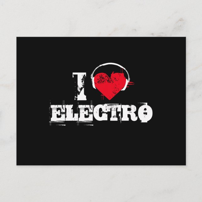 Postal Me encanta el electro (Anverso)