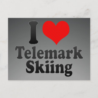 Postal Me encanta el esquí Telemark
