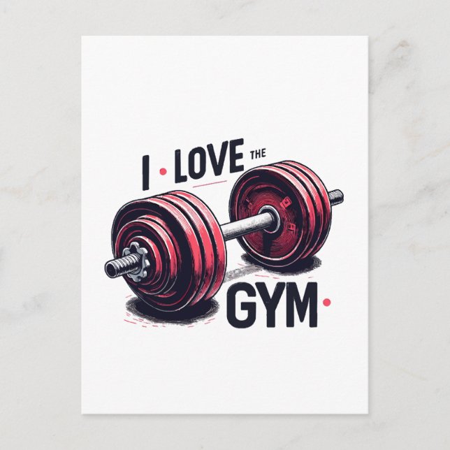 Postal Me encanta el gimnasio (Anverso)