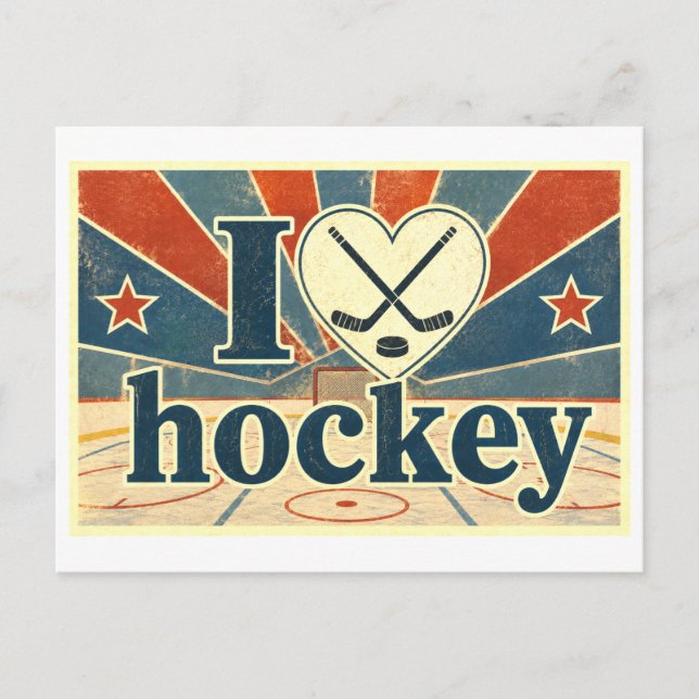 Postal "Me [encanta] el hockey" (Anverso)