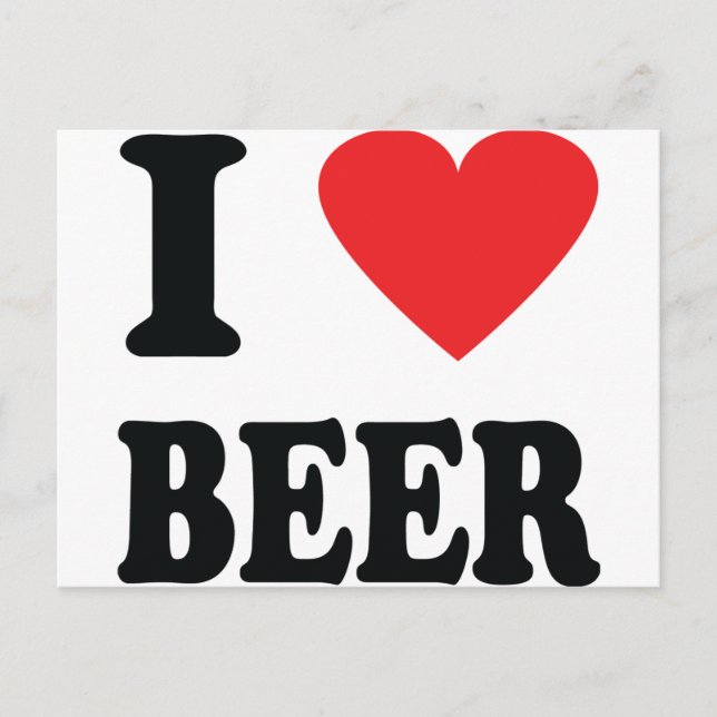 Postal Me encanta el icono de la cerveza (Anverso)