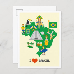 Postal Me encanta el Ilustracion de viajes de arte Art Vi