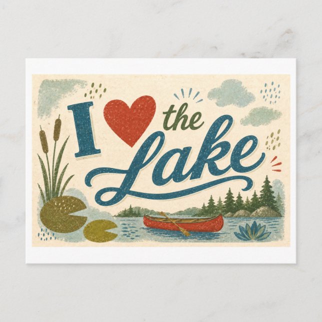 Postal "Me [encanta] el lago" (Anverso)