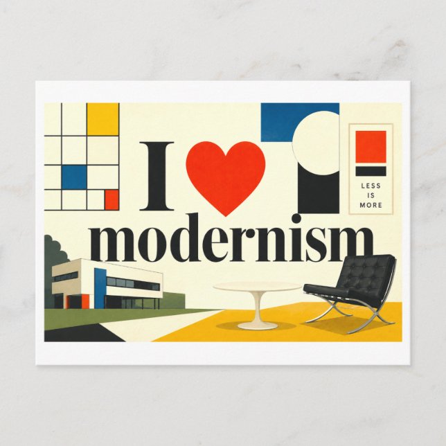 Postal "Me [encanta] el modernismo" (Anverso)