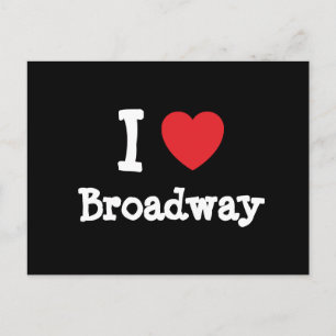 Postal Me encanta el personalizado de corazón de Broadway