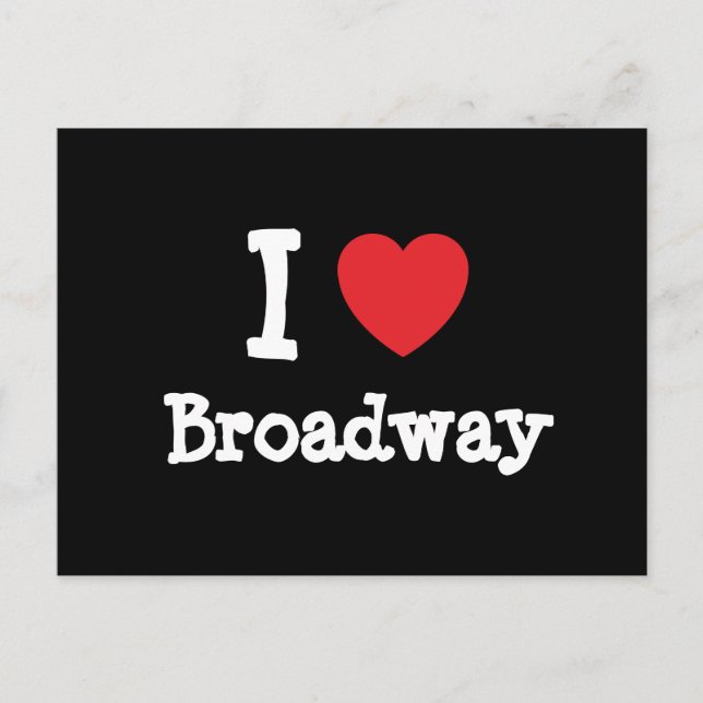 Postal Me encanta el personalizado de corazón de Broadway (Anverso)
