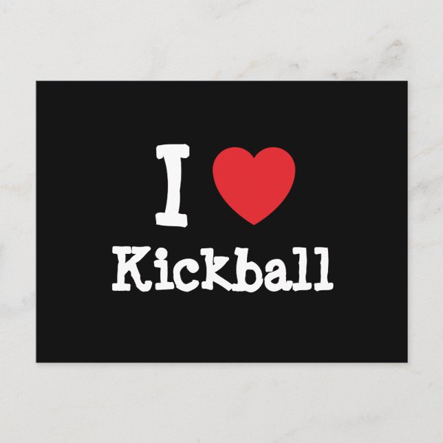 Postal Me encanta el personalizado del corazón de Kickbal (Anverso)