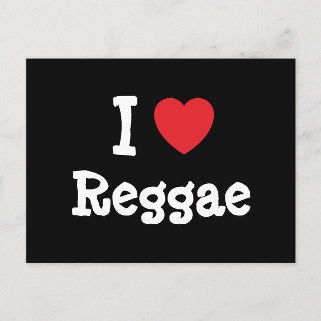 Postal Me encanta el personalizado del corazón de Reggae  (Anverso)