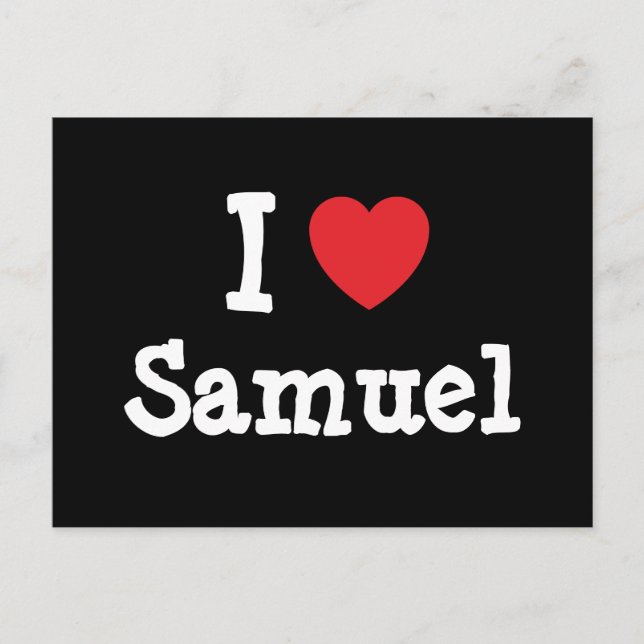 Postal Me encanta el personalizado del corazón de Samuel  (Anverso)