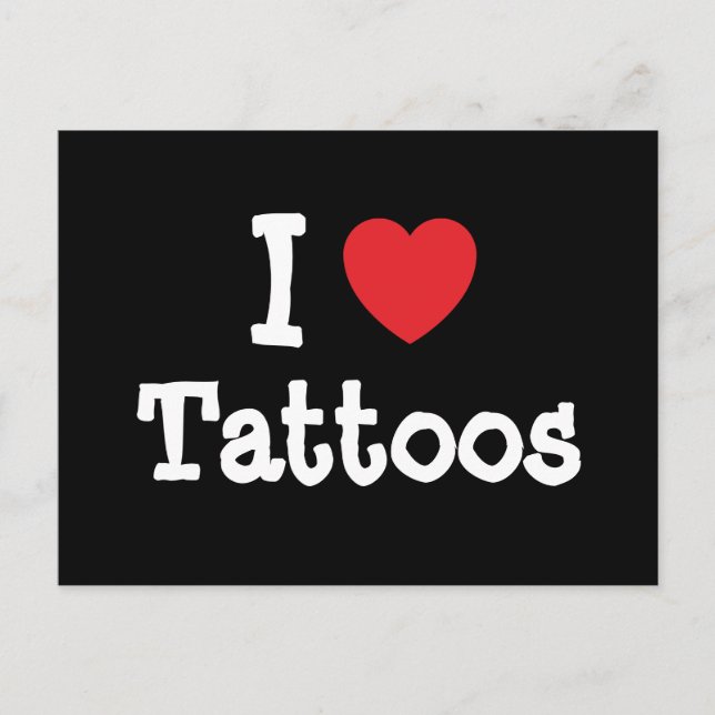 Postal Me encanta el personalizado del corazón de Tattoos (Anverso)