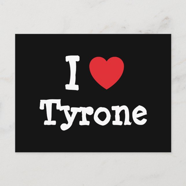 Postal Me encanta el personalizado del corazón de Tyrone  (Anverso)
