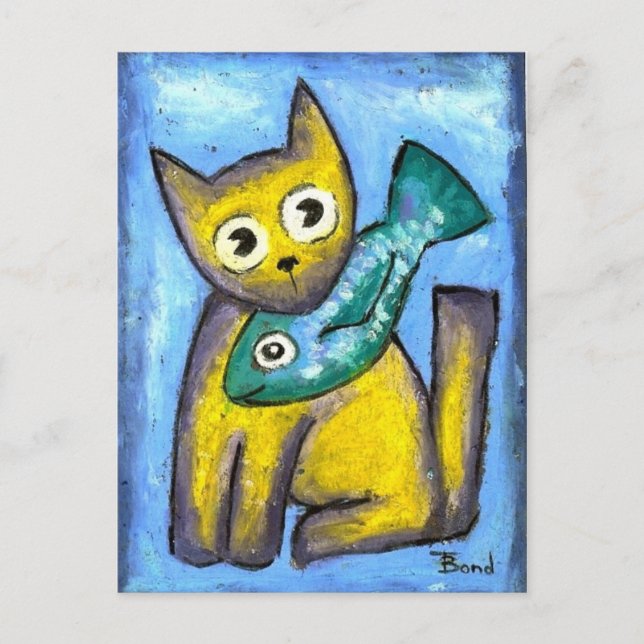 Postal Me encanta el pescado (Anverso)