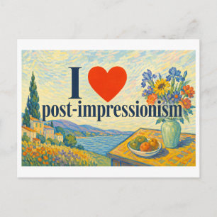 Postal "Me [encanta] el postimpresionismo"