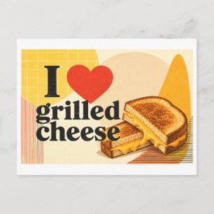 Postal "Me [encanta] el queso a la parrilla"