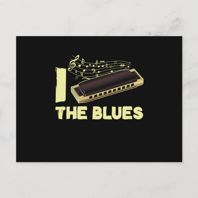 Postal Me Encanta El Regalo De Blues Harmonica Music Inst (Anverso)