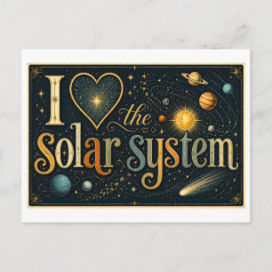 Postal "Me [encanta] el Sistema Solar"