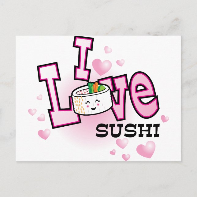 Postal Me encanta el sushi (Anverso)