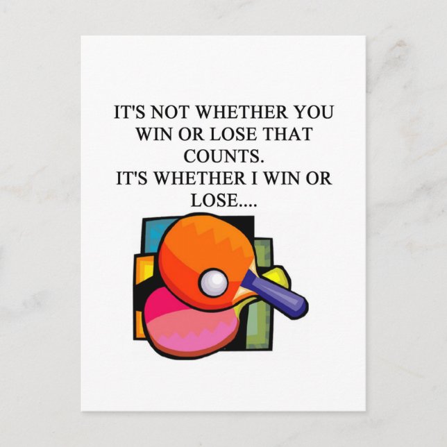 Postal me encanta el tenis de mesa (Anverso)