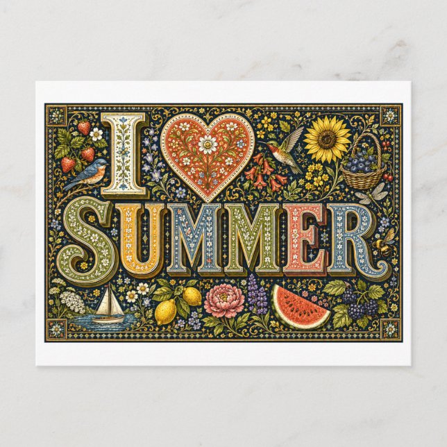Postal "Me [encanta] el verano" (Anverso)