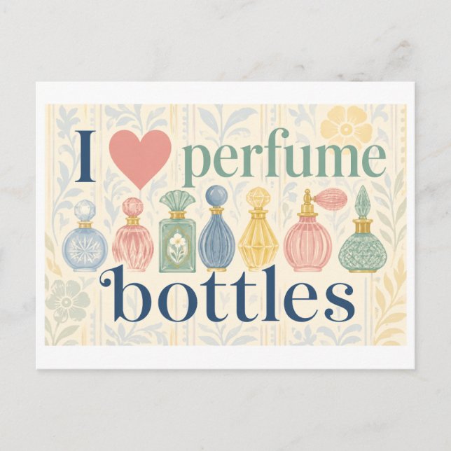 Postal "Me [encanta] frascos de perfume" (Anverso)