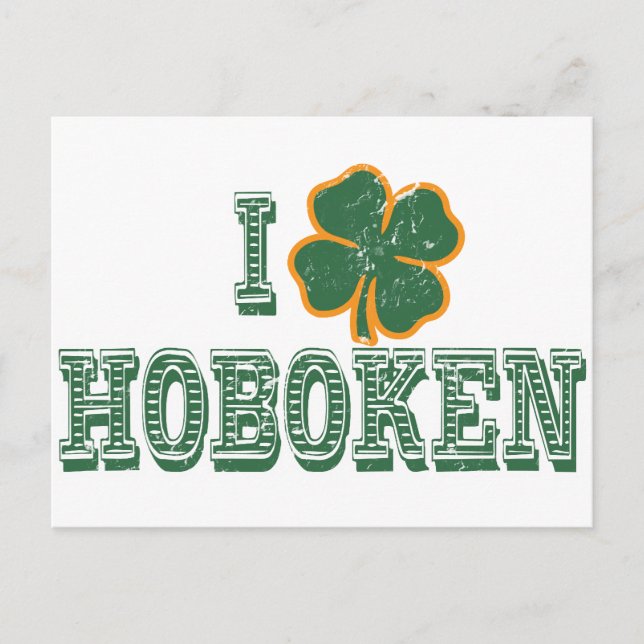 Postal Me encanta Hoboken - Día de San Patricio (Anverso)