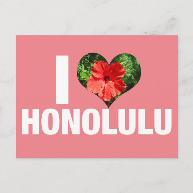 Postal Me Encanta Honolulu Hawaii Hibiscus Flower Vacatio (Anverso)